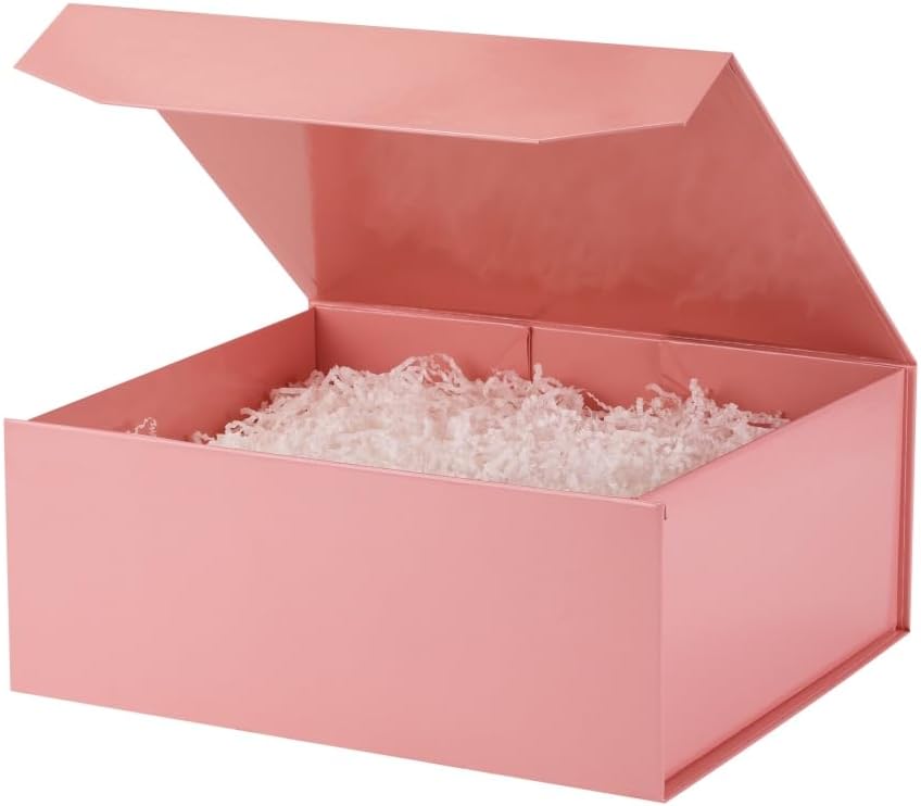 Pink Large Magnetic Gift Box with Lid 13x11x5.3 In 1 Pack