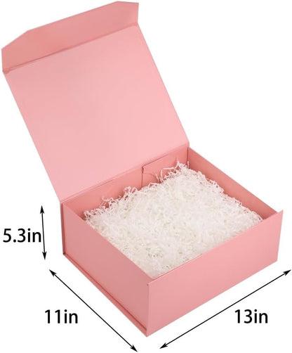 Pink Large Magnetic Gift Box with Lid 13x11x5.3 In 1 Pack