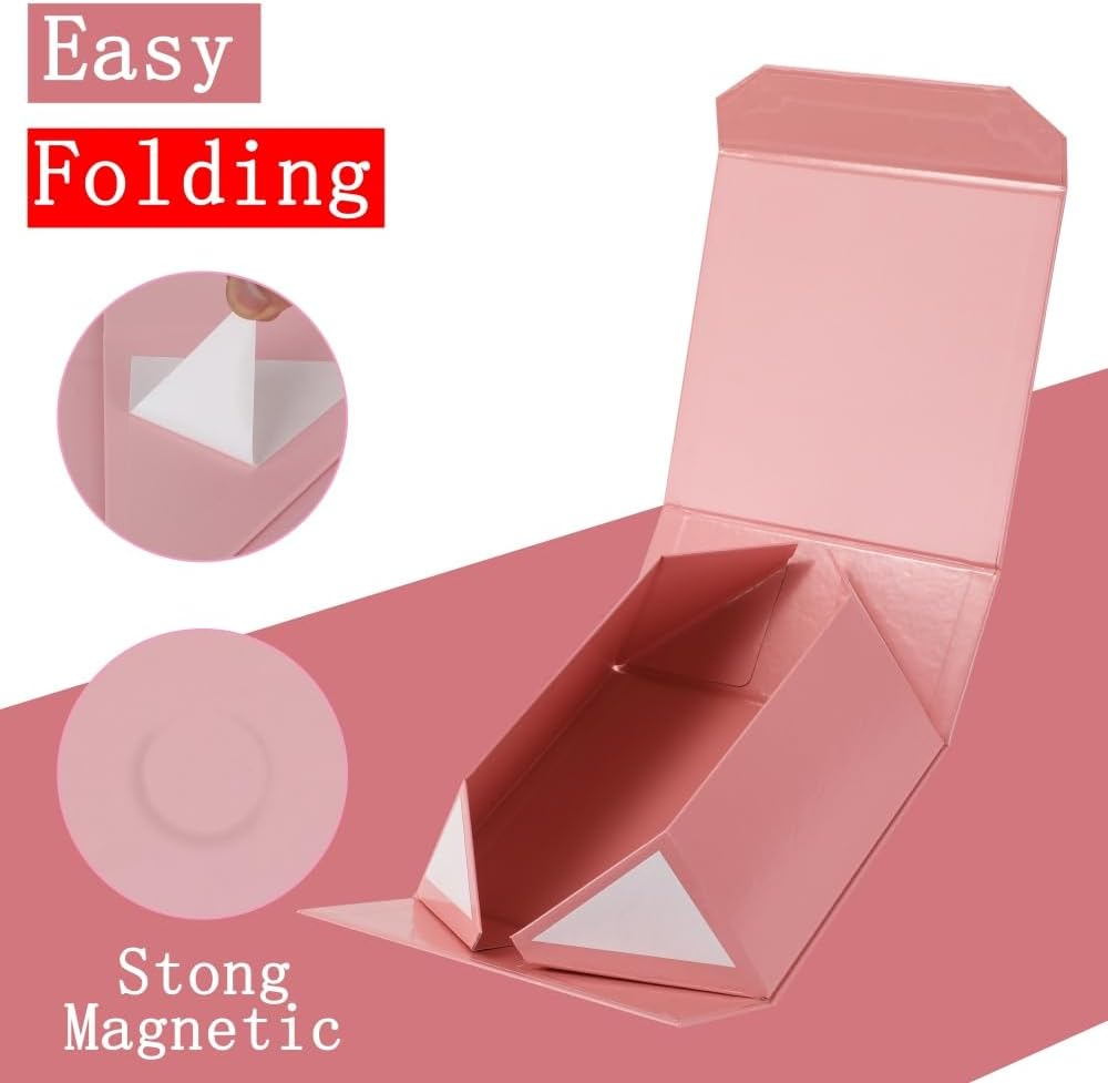 Pink Large Magnetic Gift Box with Lid 13x11x5.3 In 1 Pack
