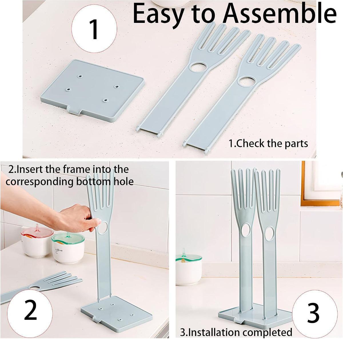 Kitchen Glove Holder Stand Dryer Rack Reusable Plastic Mitten Drying Organizer for Dishwashing Rubber Gloves Towel Storage Sink Holder Multi-Functional Cleaning Tool, Pink