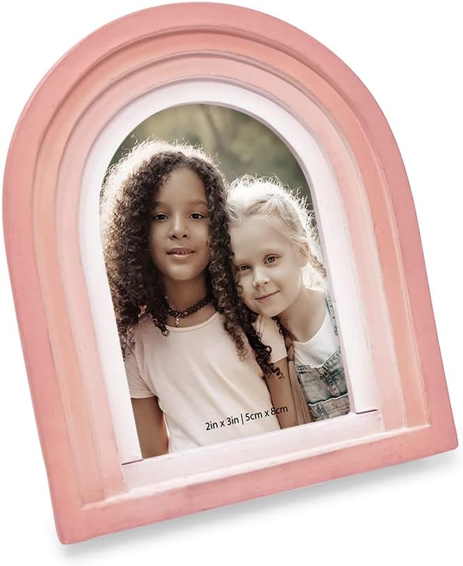 2x3 Vertical Pink Arc Resin Picture Frame, Gradient Design