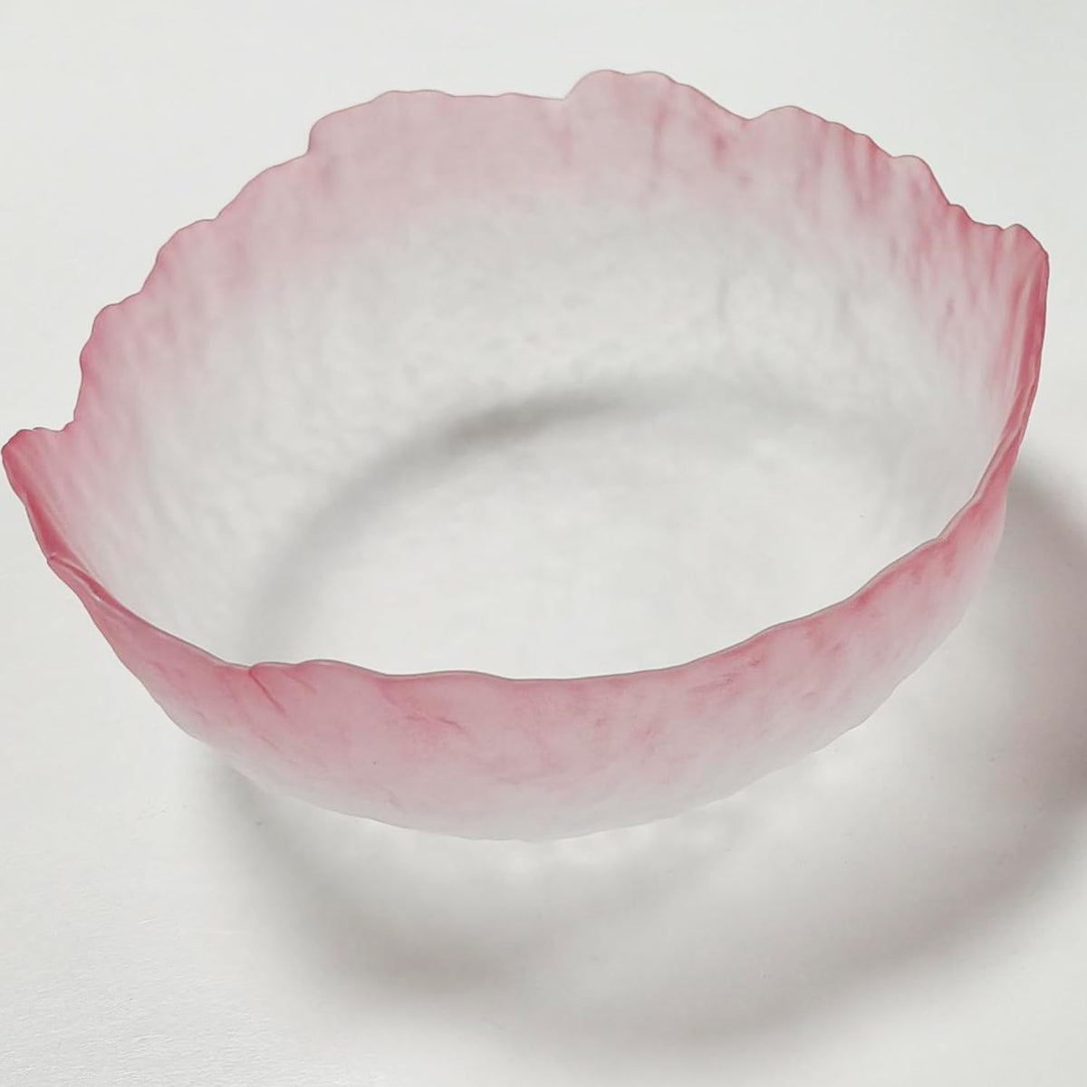 Glass Bowl for Salad Candy Fruit Serving, Decorative Bowl, Dish-Pink 6.5"