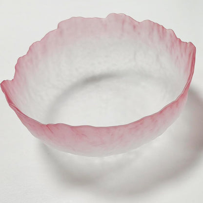 Glass Bowl for Salad Candy Fruit Serving, Decorative Bowl, Dish-Pink 6.5"