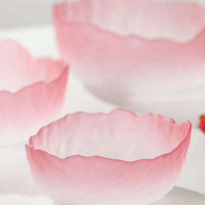 Glass Bowl for Salad Candy Fruit Serving, Decorative Bowl, Dish-Pink 6.5"