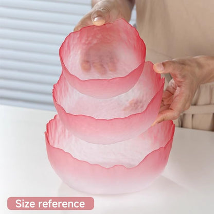 Glass Bowl for Salad Candy Fruit Serving, Decorative Bowl, Dish-Pink 6.5"