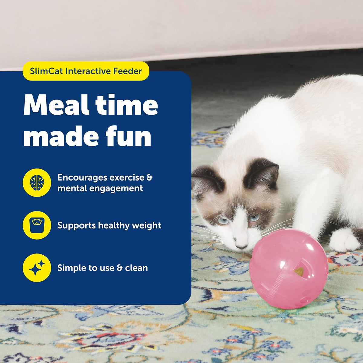 Slimcat Feeder Ball Cat Toy, Pink
