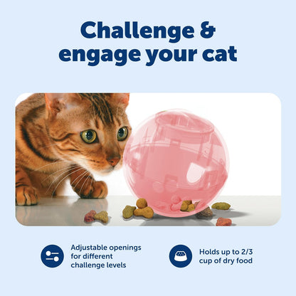 Slimcat Feeder Ball Cat Toy, Pink