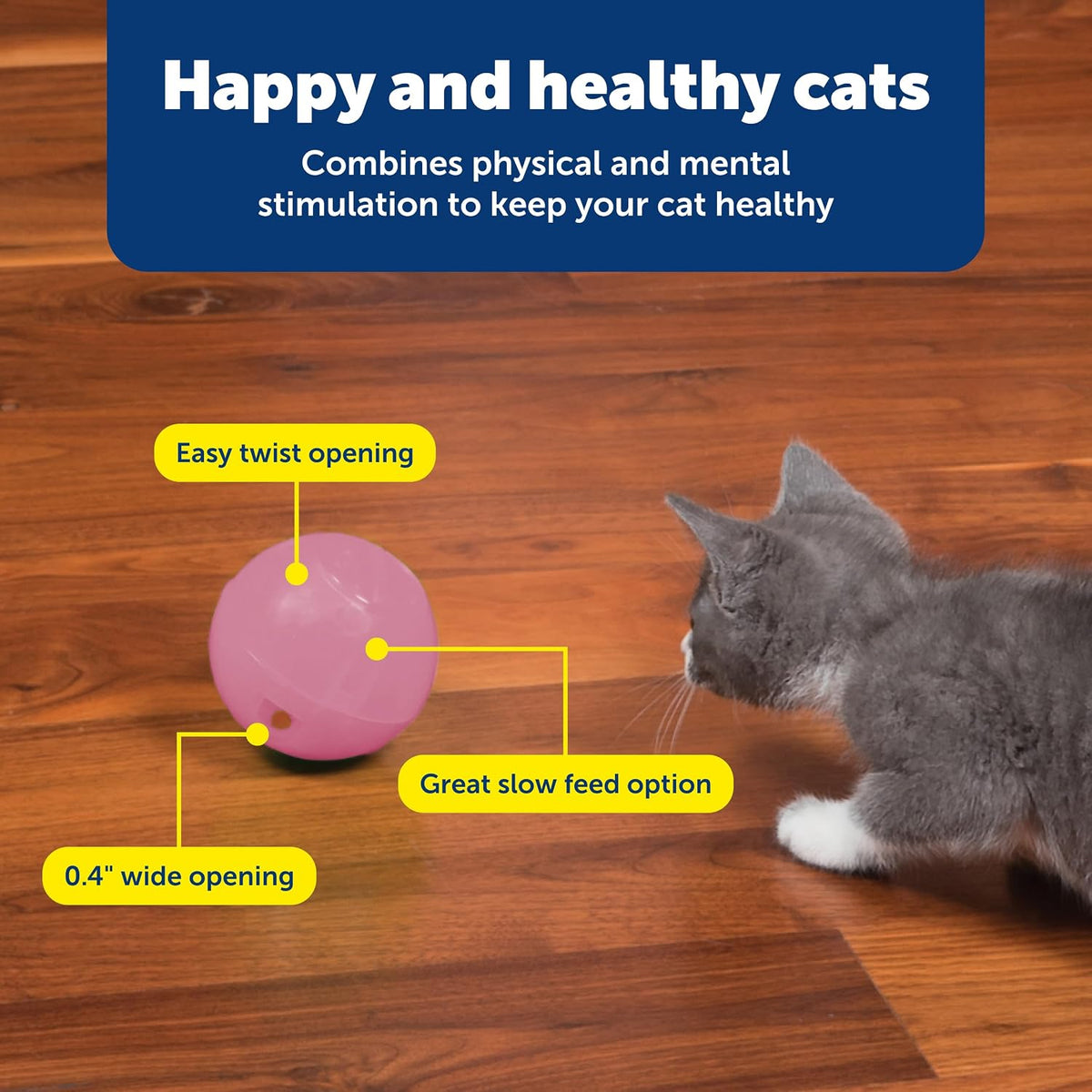 Slimcat Feeder Ball Cat Toy, Pink