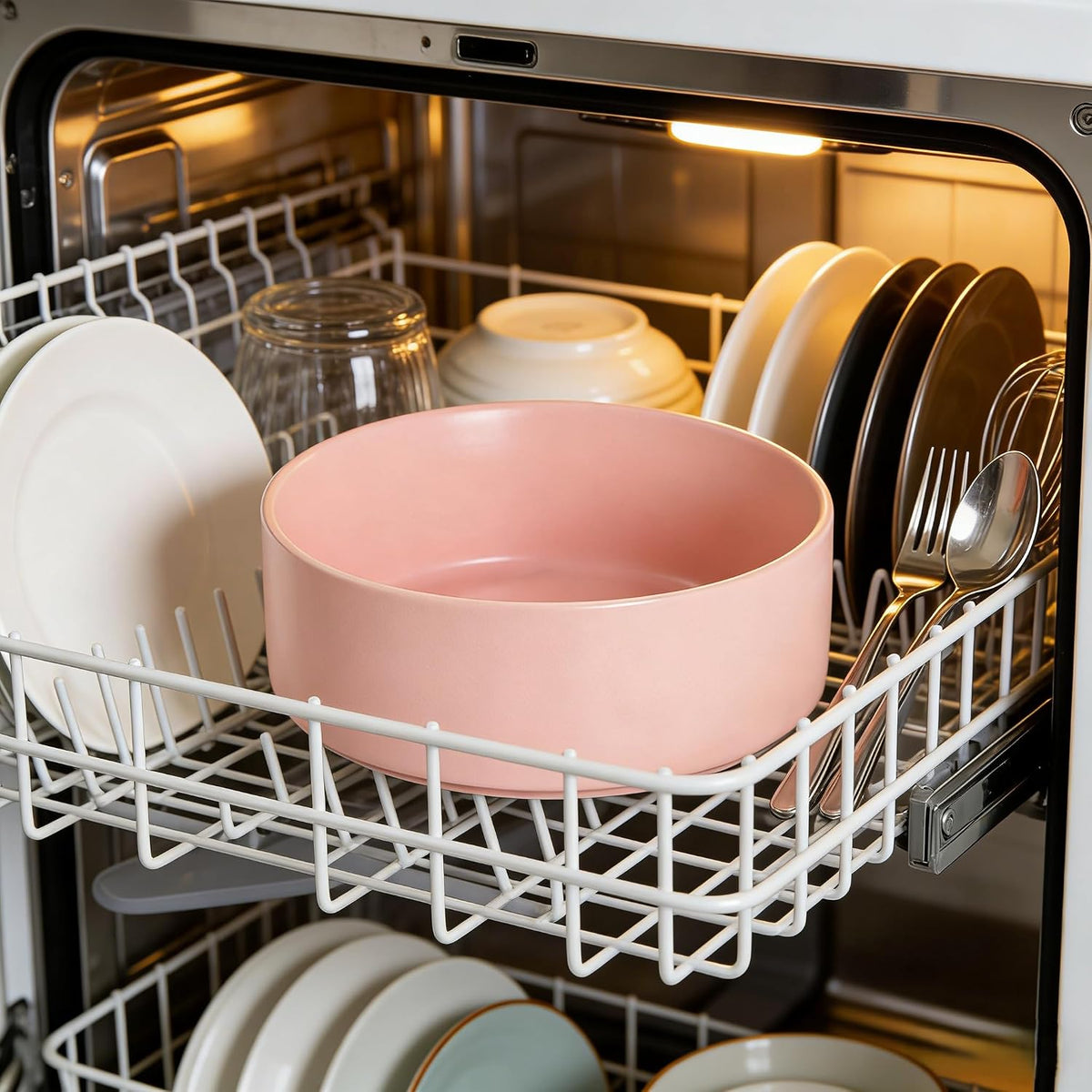 Premium Ceramic Dog Bowl, Pink, 28 OZ