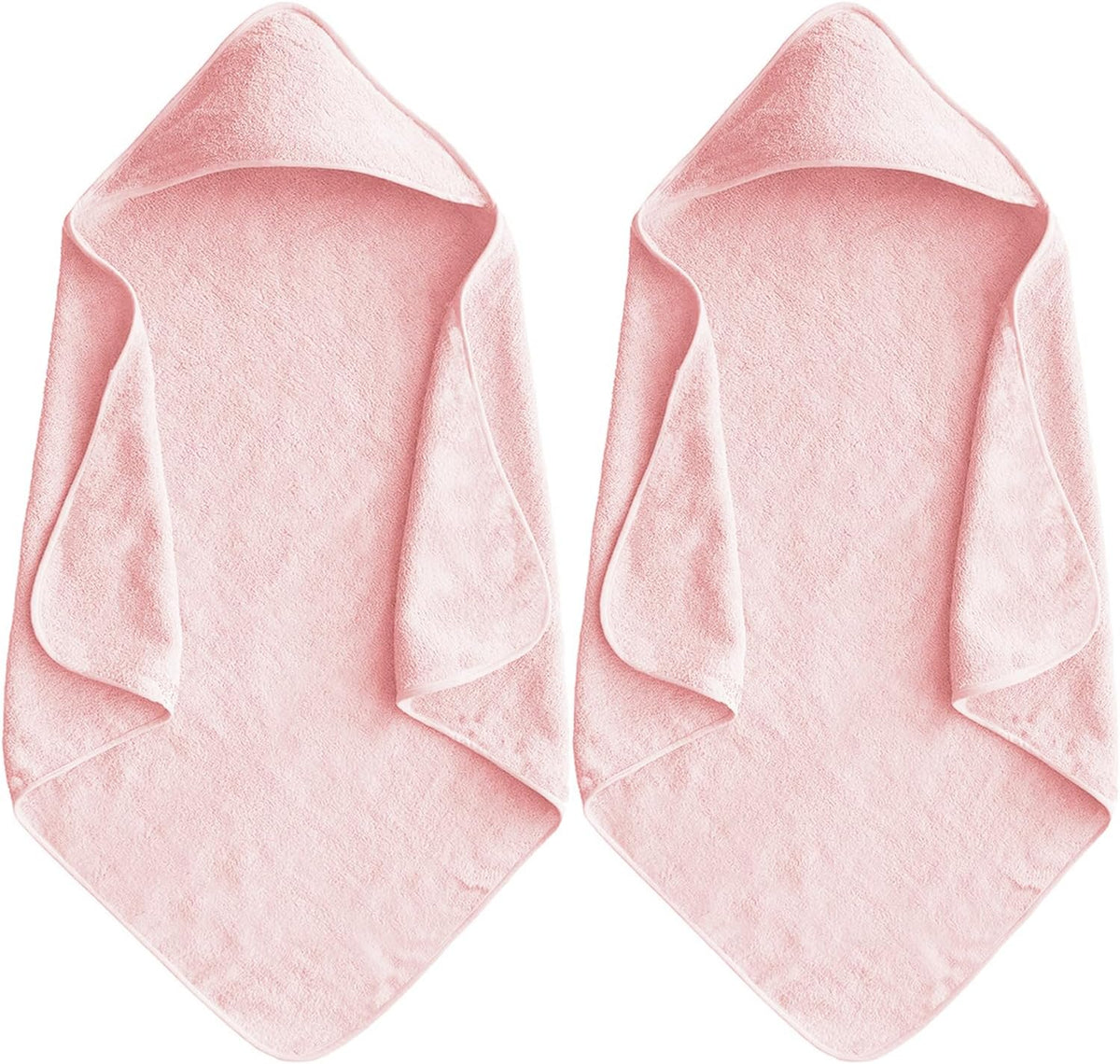 Cloud-Soft Baby Hooded Bath Towel, 31.5" x 31.5" 2PCS(Sakura Pink)