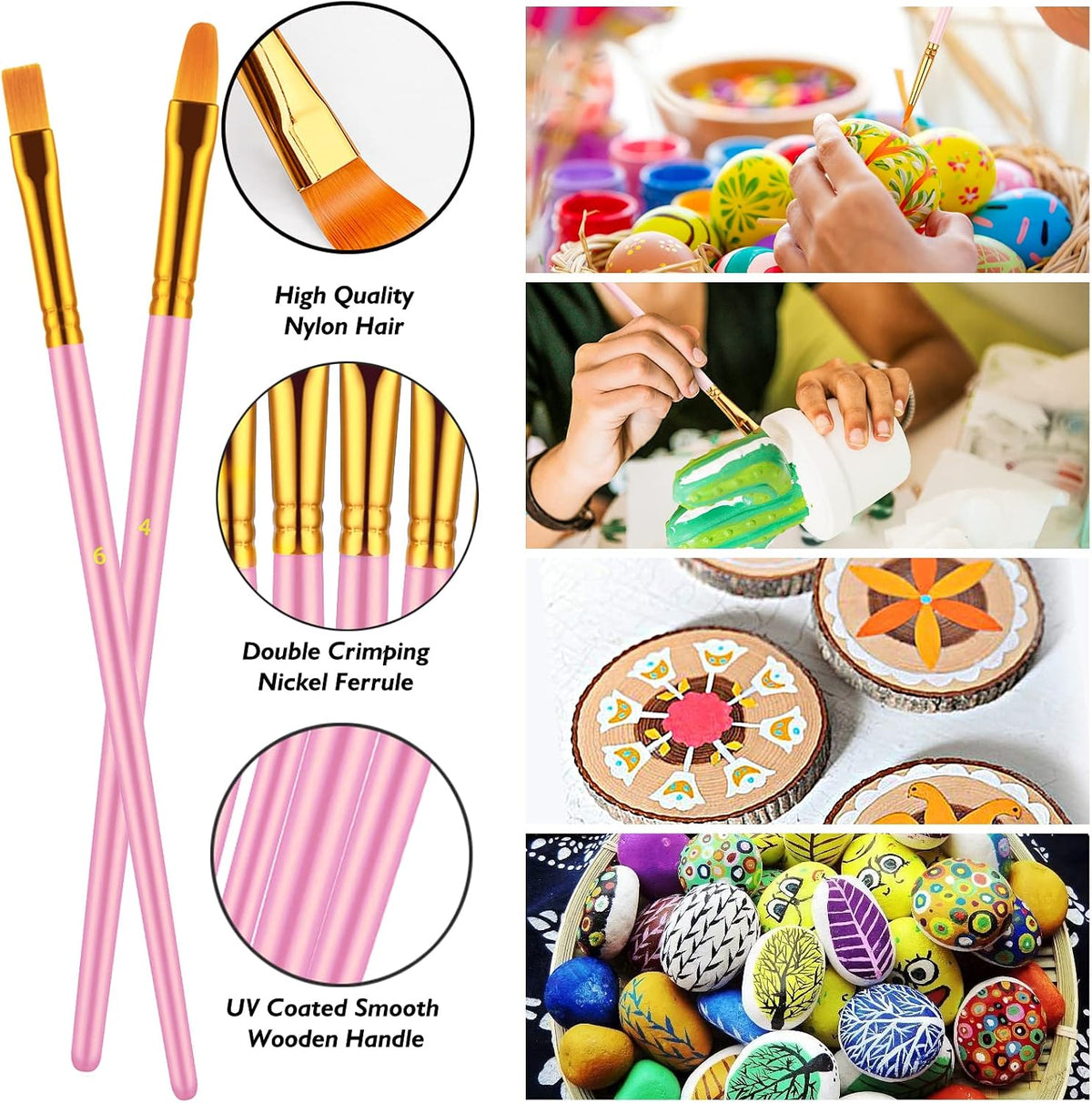 Artstorys Paint Brushes Set, 20 Pcs Acrylic Oil Watercolor Painting Brushes