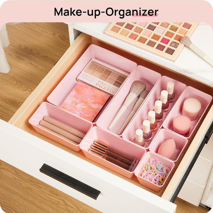 25 Pack Plastic Drawer Organizers with Non-slip Rubber Pads