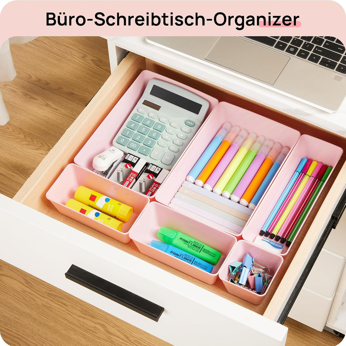 25 Pack Plastic Drawer Organizers with Non-slip Rubber Pads