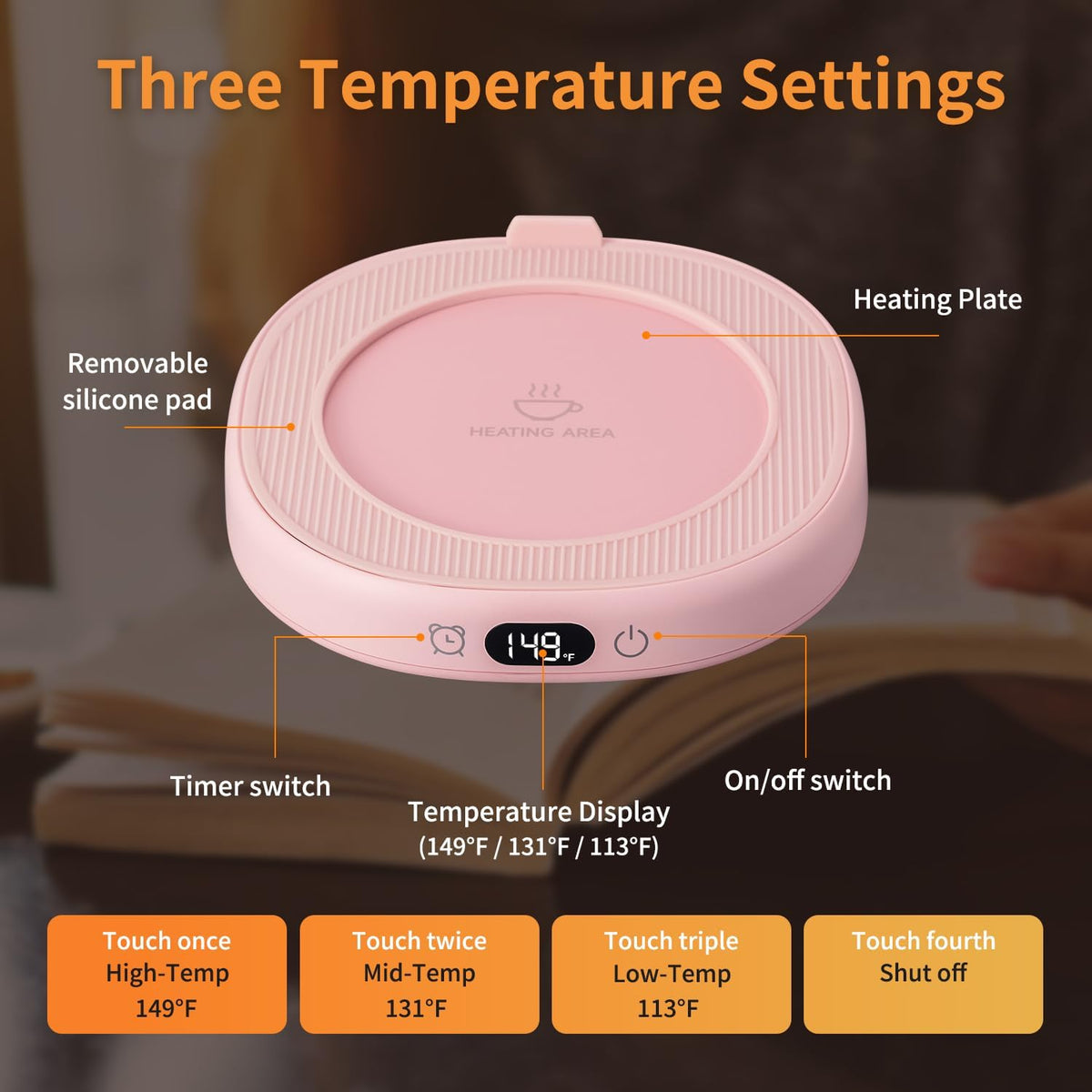 Coffee Mug Warmer & Not A Day Mug Set, Coffee Cup Warmer for Desk