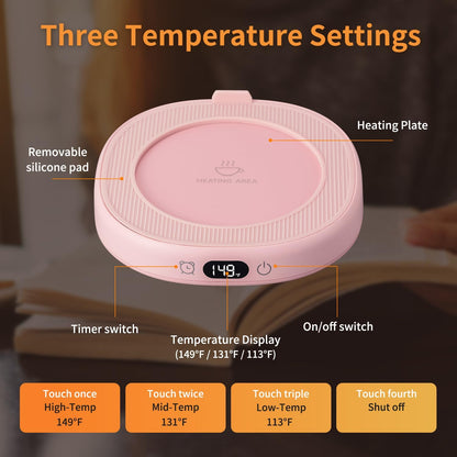 Coffee Mug Warmer & Not A Day Mug Set, Coffee Cup Warmer for Desk
