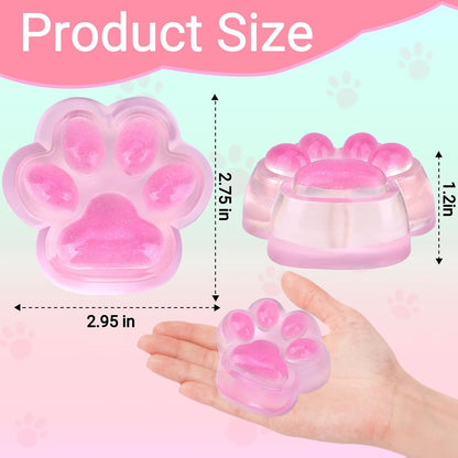 Taba Squishy Toy (4 Pack), Squishies Squeeze Fidget Toys, Party Favors for Kids 8-12, Cute Soft Sticky Sensory Toy, Gifts for Girls 4-8, Autism Stress Relief Toys (Paw Fruit)