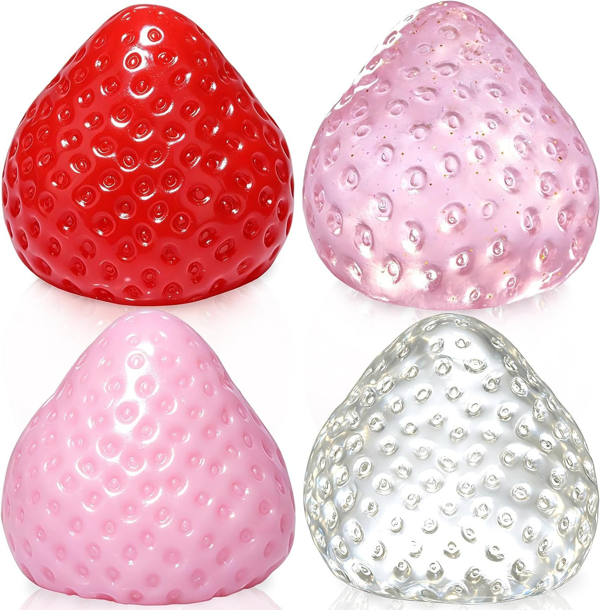 Taba Squishy Toy (4 Pack), Squishies Squeeze Fidget Toys, Party Favors for Kids 8-12, Cute Soft Sticky Sensory Toy, Gifts for Girls 4-8, Autism Stress Relief Toys (Paw Fruit)