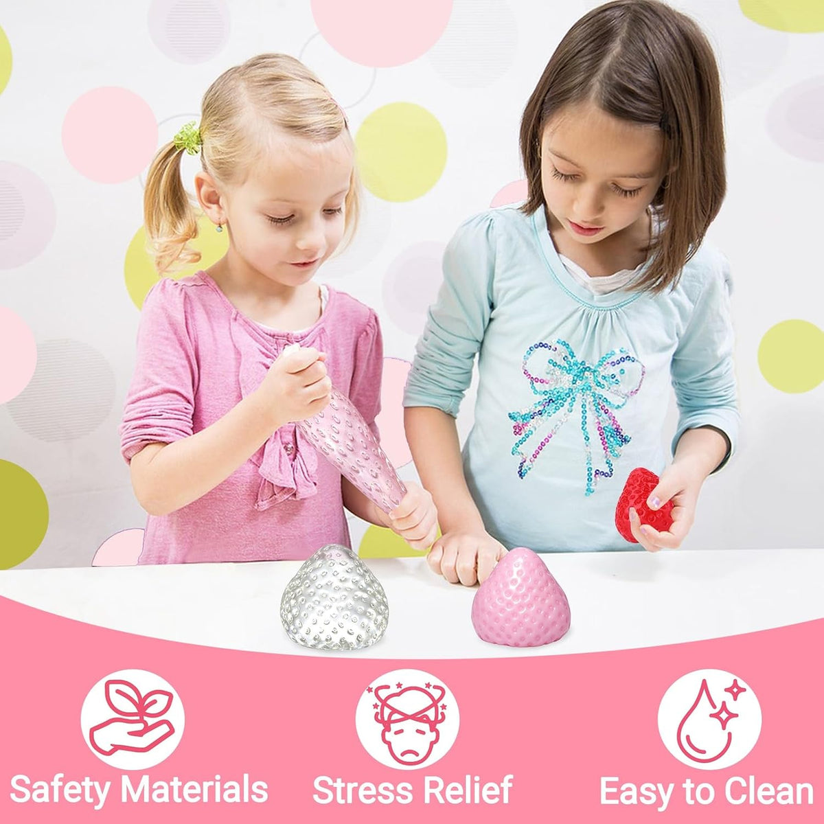 Taba Squishy Toy (4 Pack), Squishies Squeeze Fidget Toys, Party Favors for Kids 8-12, Cute Soft Sticky Sensory Toy, Gifts for Girls 4-8, Autism Stress Relief Toys (Paw Fruit)