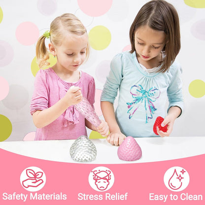Taba Squishy Toy (4 Pack), Squishies Squeeze Fidget Toys, Party Favors for Kids 8-12, Cute Soft Sticky Sensory Toy, Gifts for Girls 4-8, Autism Stress Relief Toys (Paw Fruit)
