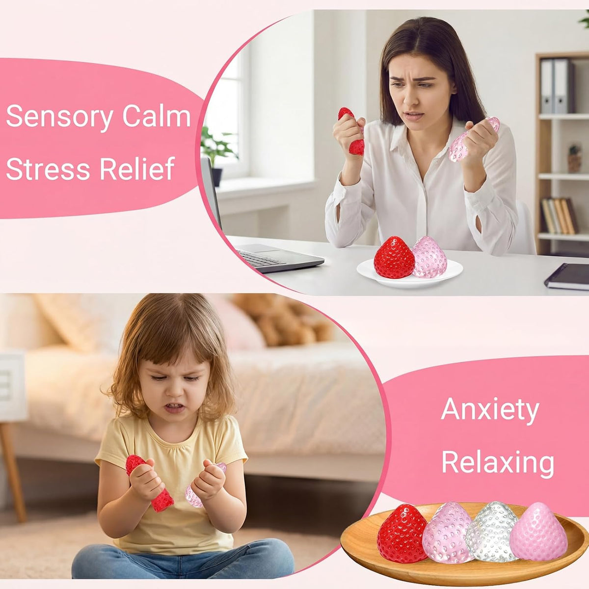 Taba Squishy Toy (4 Pack), Squishies Squeeze Fidget Toys, Party Favors for Kids 8-12, Cute Soft Sticky Sensory Toy, Gifts for Girls 4-8, Autism Stress Relief Toys (Paw Fruit)