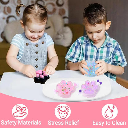 Taba Squishy Toy (4 Pack), Squishies Squeeze Fidget Toys, Party Favors for Kids 8-12, Cute Soft Sticky Sensory Toy, Gifts for Girls 4-8, Autism Stress Relief Toys (Paw Fruit)
