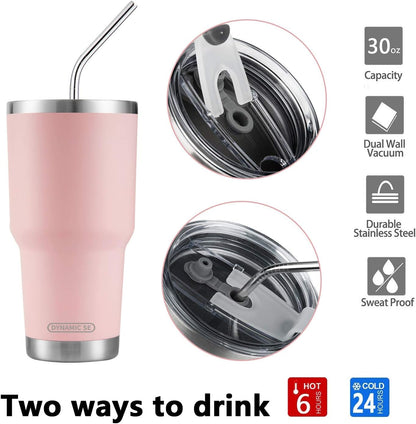 D·S 30oz Sakura Pink Tumbler Double Wall Vacuum Insulated Travel Coffee Mug