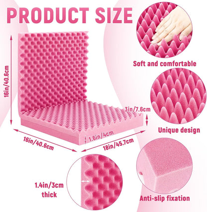 1 Pcs 32 x 18 x 3 Inches Egg Foam Pad Cushions for Chair, Pink
