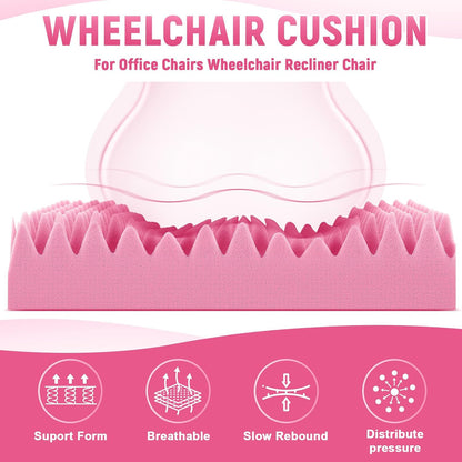 1 Pcs 32 x 18 x 3 Inches Egg Foam Pad Cushions for Chair, Pink