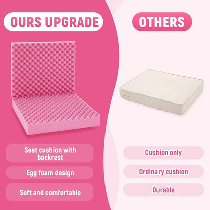 1 Pcs 32 x 18 x 3 Inches Egg Foam Pad Cushions for Chair, Pink
