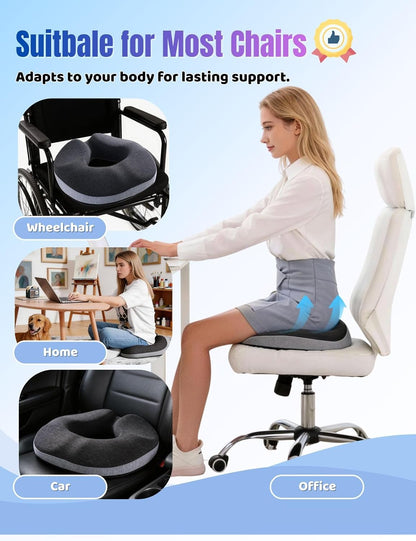 Donut Pillow for Tailbone Pain Relief&Hemorrhoids Postpartum Seat Cushion