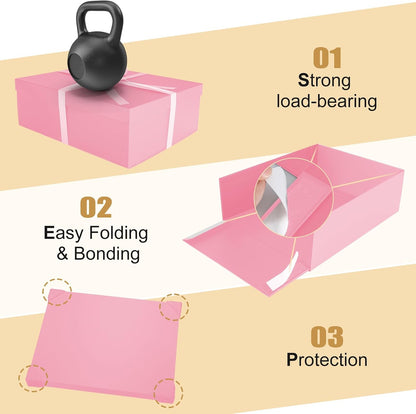 Gift Box, 16.5x13x5.5 inches Large Pink Gift Boxes with Lids for Presents
