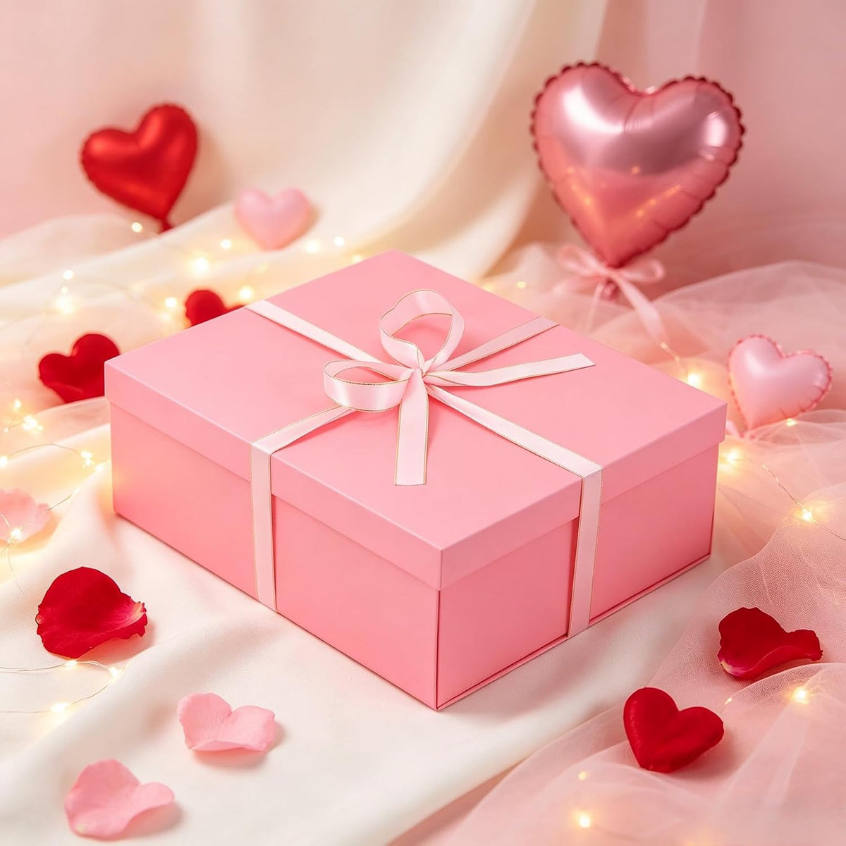 Gift Box, 16.5x13x5.5 inches Large Pink Gift Boxes with Lids for Presents