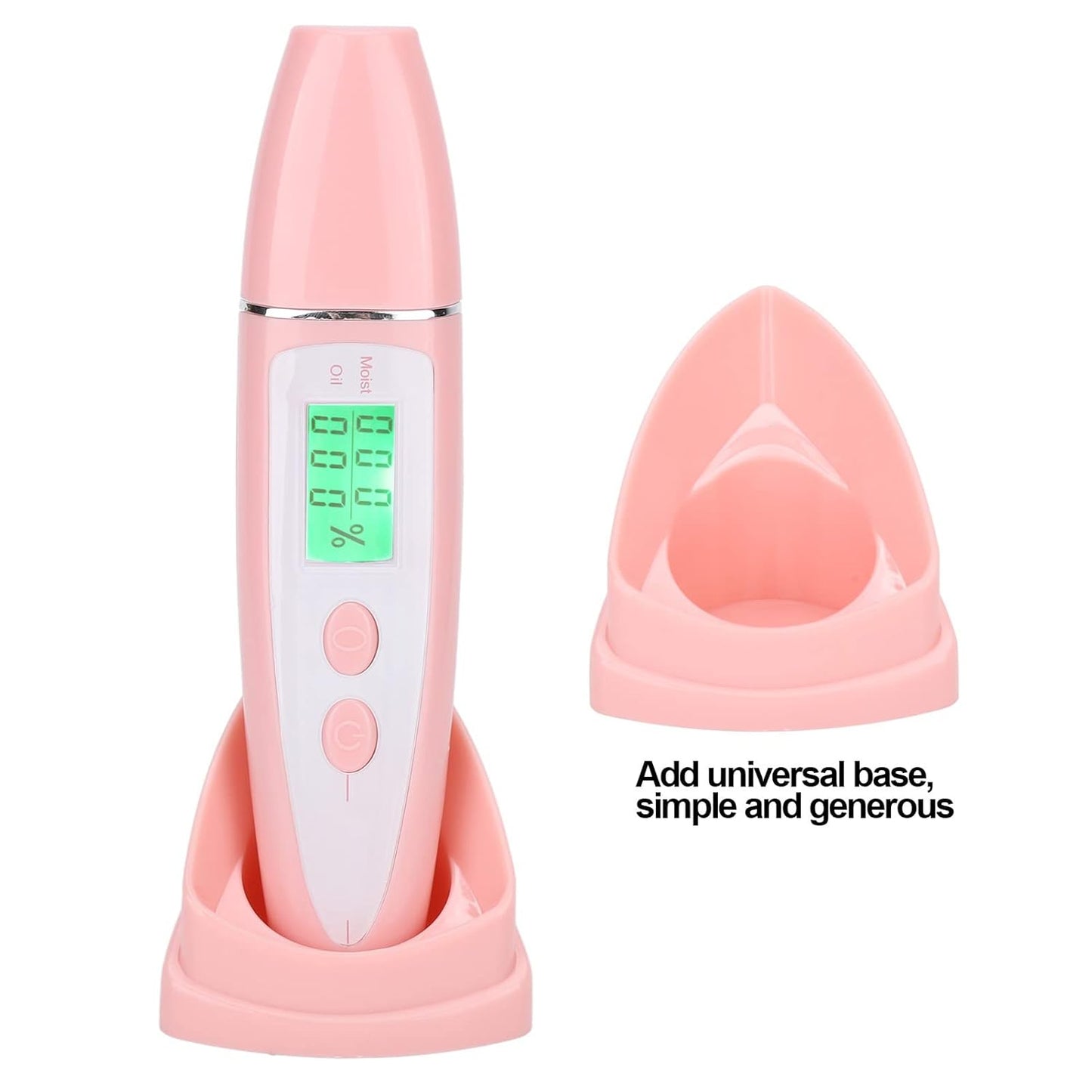 Skin Hydration Tester, Portable Skin Moisturizer Water Oil Tester,Digital LCD Smart Display Skinly Hydration for Face Care Beauty (Pink)
