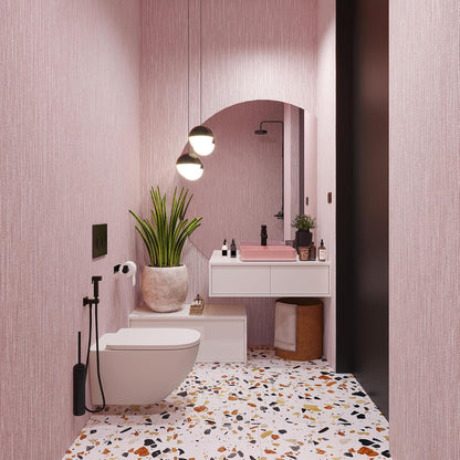 Grasscloth Textured Peel and Stick Wallpaper,Pink,24"x394"