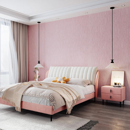 Grasscloth Textured Peel and Stick Wallpaper,Pink,24"x394"