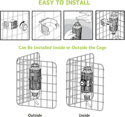 Pet Water Bottle [S17, 17oz] Hanging Dog Water Dispenser Kennel Plastic Drinker Kettle Feeder BPA Free Cage Crate Hutch Puppy Cat Rabbit (Guniea Pigs-Small Bunnies-Chinchillas)