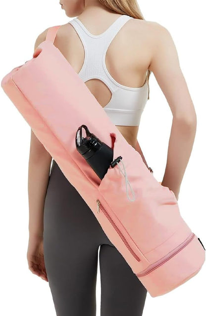 Yoga Mat Bag w/Water Bottle Pocket & Wet Pocket for Women