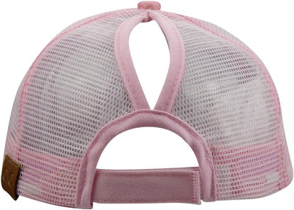 Womens Summer Glitter Messy Bun Mesh High Ponytail Baseball Tennis Sun Hat Cap