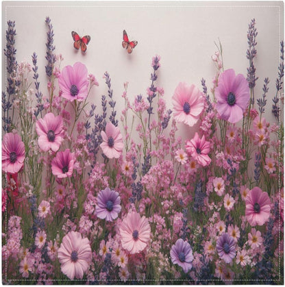 Blueangle Pink Wild Flowers Cloth Napkins, Set of 1,20x20 Inch Heavy Duty Fabric for Holiday Parties & Dinner Table Decor（3）