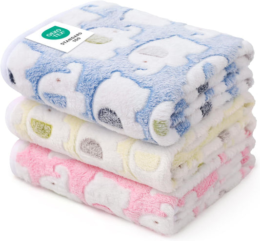 3 Pack Cute Dog Blankets Soft Fleece for Small Puppy Cat,23"x16"