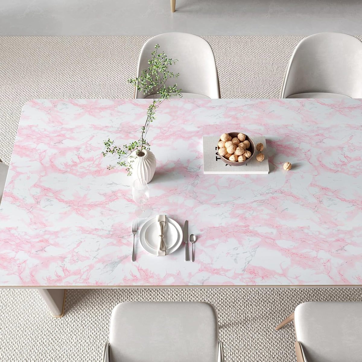 Pink Marble Contact Paper for Countertops 12"x100" Vinyl Wrap