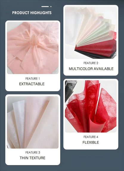 96 Sheets Tissue Flower Wrapping Paper Cotton Wrapping Flower Paper Withdrawable Lining Paper Non-woven Waterproof Floral Bouquet Wraps For Florist Packaging Arrangement (Peach Pink)