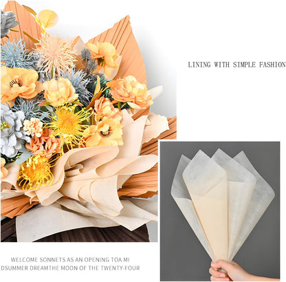 96 Sheets Tissue Flower Wrapping Paper Cotton Wrapping Flower Paper Withdrawable Lining Paper Non-woven Waterproof Floral Bouquet Wraps For Florist Packaging Arrangement (Peach Pink)