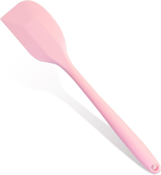 Pink Rubber Spatula for Kitchen Use, 10.8In Silicone Spatulas for Cooking Heat Resistant, Flexible Small kitchen Spatula for Kitchen Nonstick Cookware, Seamless & Dishwasher Safe