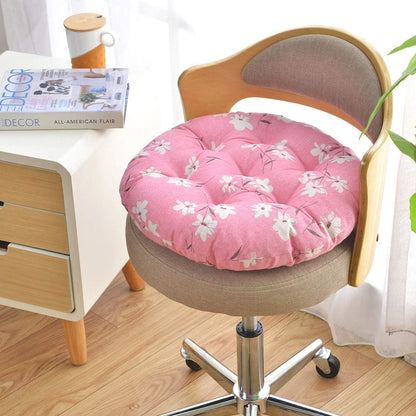 Bohemian Soft Round Chair Pad Garden Patio Home Kitchen Office Seat Cushion Flower Pink Diameter 16"