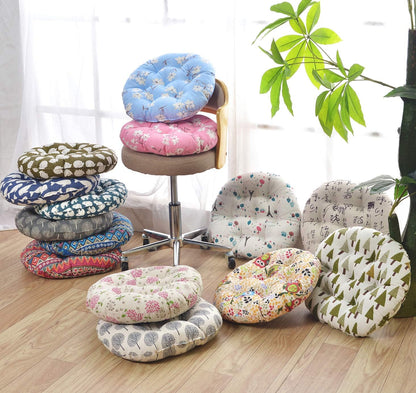 Bohemian Soft Round Chair Pad Garden Patio Home Kitchen Office Seat Cushion Flower Pink Diameter 16"