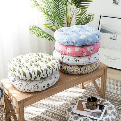 Bohemian Soft Round Chair Pad Garden Patio Home Kitchen Office Seat Cushion Flower Pink Diameter 16"