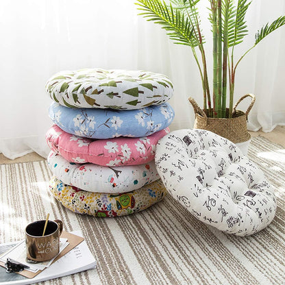 Bohemian Soft Round Chair Pad Garden Patio Home Kitchen Office Seat Cushion Flower Pink Diameter 16"