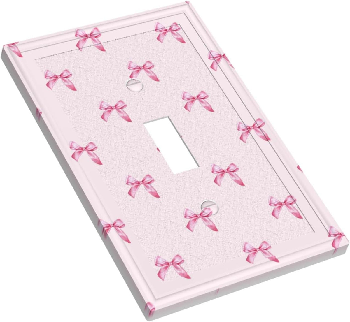Pink Bow Cute Girls Light Switch Cover Outlet Covers Wall Plate Decorative Electrical Receptacle Switchplate Faceplate for Bedroom Home Bathroom