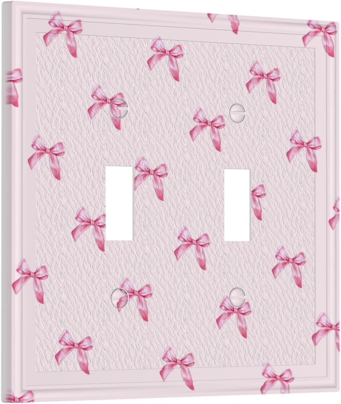 Pink Bow Cute Girls Light Switch Cover Outlet Covers Wall Plate Decorative Electrical Receptacle Switchplate Faceplate for Bedroom Home Bathroom